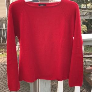 Forte Red Cashmere Sweater Size L NWOT